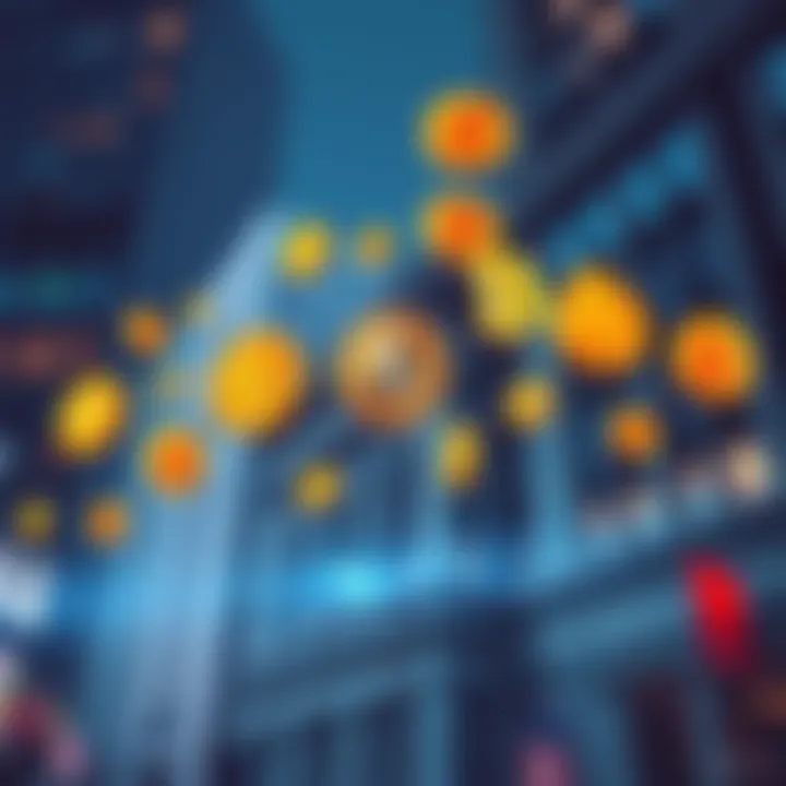 A graphic showing Wall Street buildings and Bitcoin symbols, illustrating the clash between traditional finance and cryptocurrency scarcity.