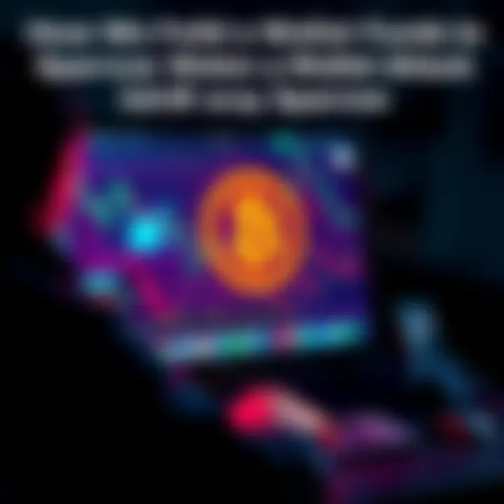 A visual representation of recovering stolen cryptocurrency funds using Sparrow Wallet and RBF technology, featuring a user initiating a panic transaction on a computer screen, with digital wallet ico...