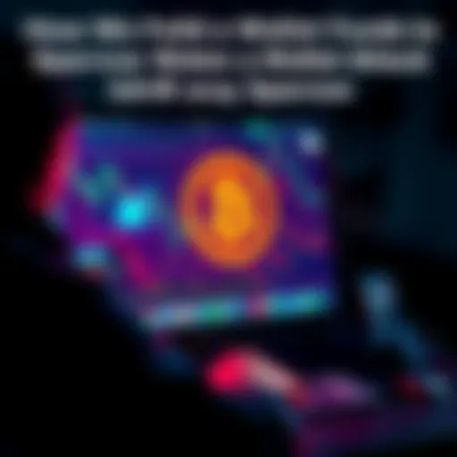 Wallet Recovery Process A visual representation of recovering stolen cryptocurrency funds using Sparrow Wallet and RBF technology, featuring a user initiating a panic transaction on a computer screen, with digital wallet ico...