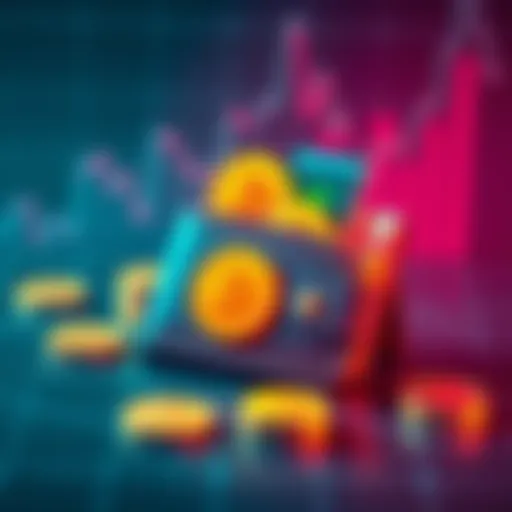Illustration of a digital wallet with coins and charts showing profits, indicating tracking of wallet activities.