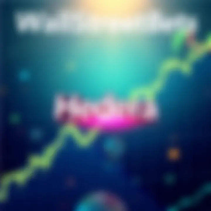 Illustration of WallStreetBets logo with Hedera symbol and rising stock chart background