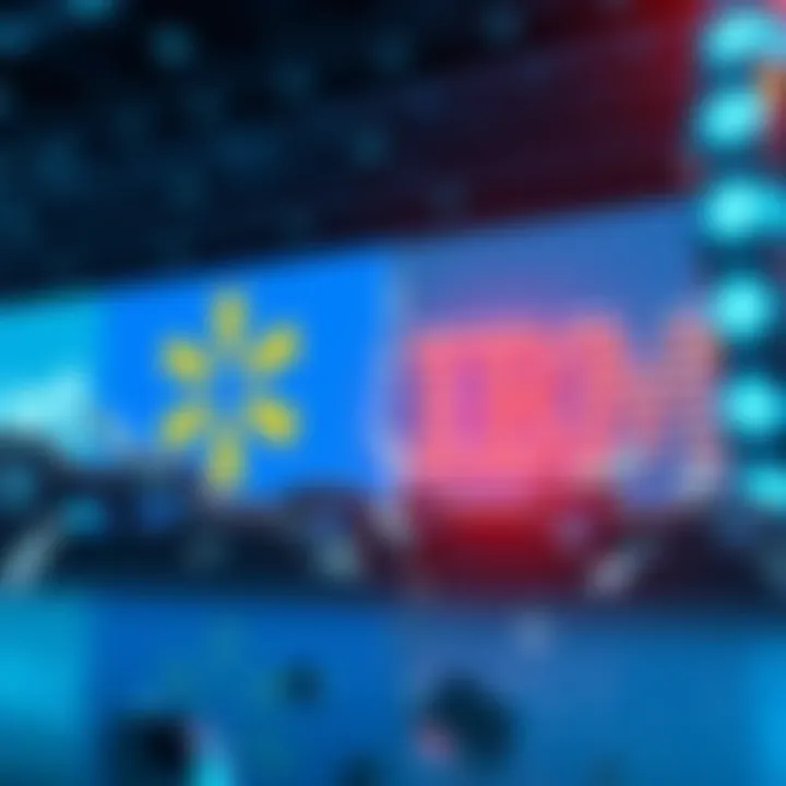 A visual representation showing the logos of Walmart and IBM with a broken blockchain chain in the background, symbolizing the failed partnership in blockchain technology.