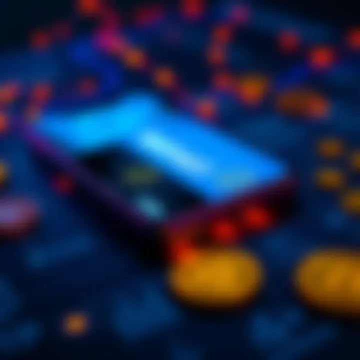 A smartphone displaying the Walmart OnePay banking app with cryptocurrency trading options, symbolizing new financial technology.