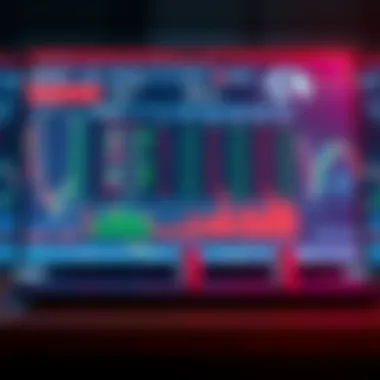 A digital screen showing betting options related to war events, with graphs and charts in the background, representing the rise of online betting markets.