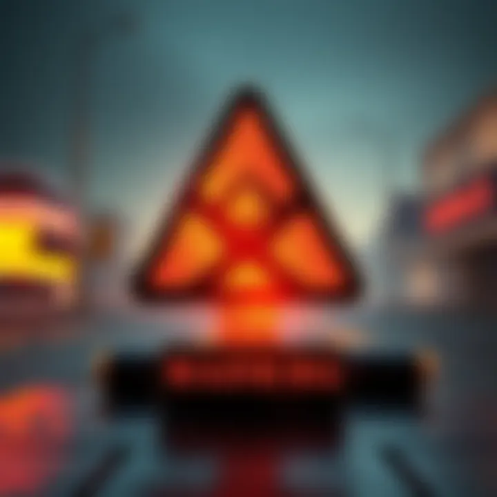 A graphic showing a warning sign with a cryptocurrency symbol and a red cross over it, indicating risks associated with Binance.