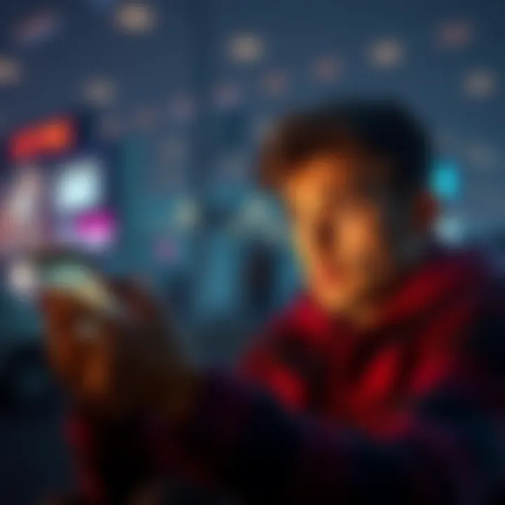 A person viewing an advertisement on their phone while looking concerned about losing rewards