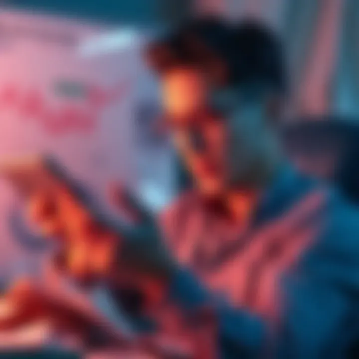 A person analyzing their finances, surrounded by dollar bills and financial charts, representing personal wealth.