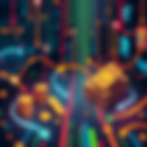 An illustration showing the flow of wealth among traders in prediction markets, with arrows indicating movement and exchange of resources, reflecting market dynamics.