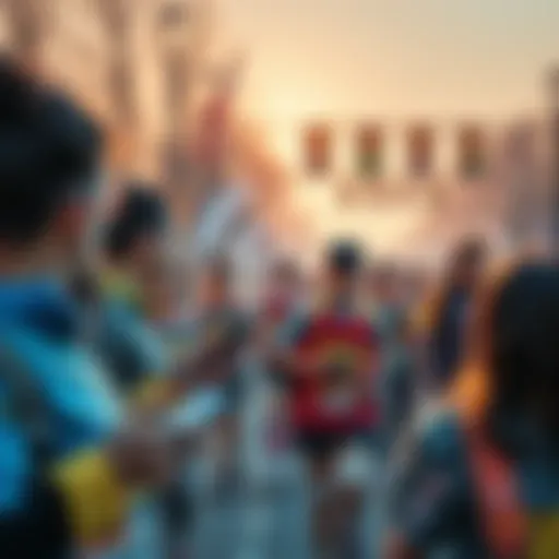 People participating in a step-counting challenge for prizes, showing their step count on their devices