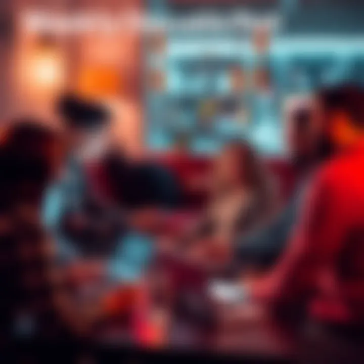 A group of people engaged in a discussion about Pi migration and KYC issues, with laptops and smartphones in a cozy setting