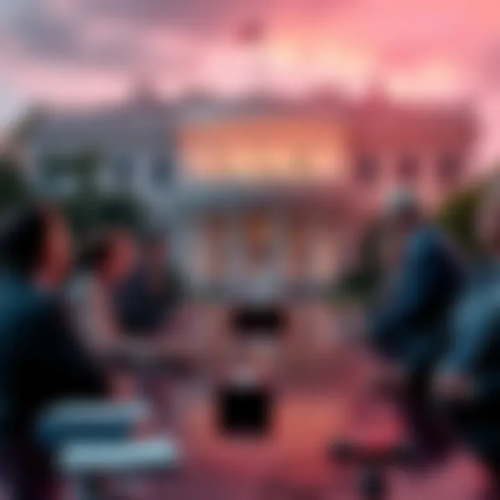 Government officials discussing cryptocurrency regulations at the White House