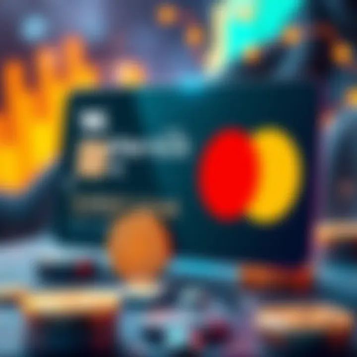 WhiteRock and Mastercard Partnership Illustration of a Mastercard logo alongside crypto symbols representing WhiteRock's asset tokenization project.