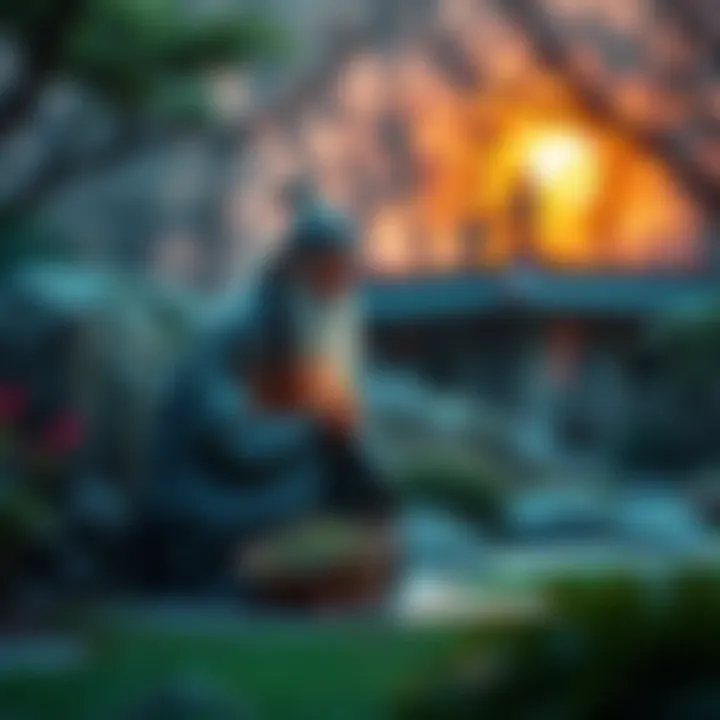 A wise sensei sitting peacefully in a garden, offering advice for personal growth.