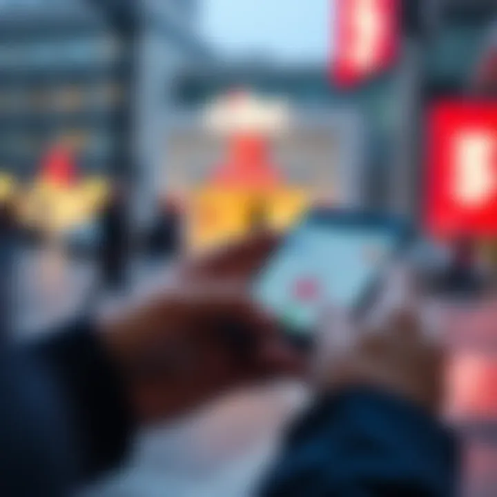 A person using a smartphone to manage USDC withdrawals to USD with a CIBC bank account, showing a digital wallet interface and bank app.