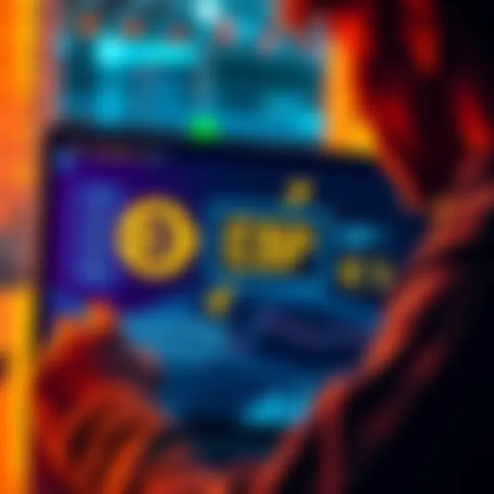 A person looking at a Binance wallet interface on a laptop with GBP currency symbols and arrows indicating withdrawal