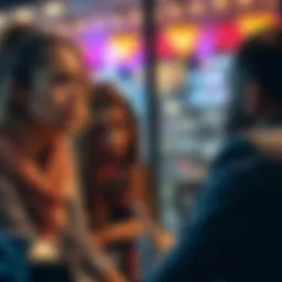 A woman looks worried while talking to a man about Bitcoin investments, showing concern over money lent for trading