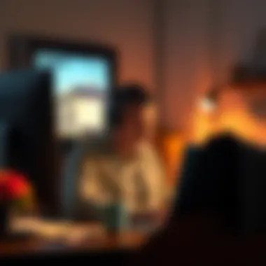 A worker at a home office looking upset while on a video call, with a partner sitting nearby