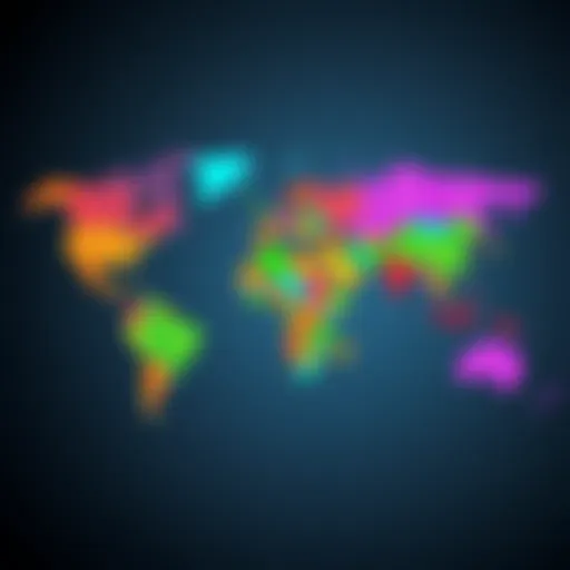 A colorful world map showing different countries and continents, representing geographic identity.