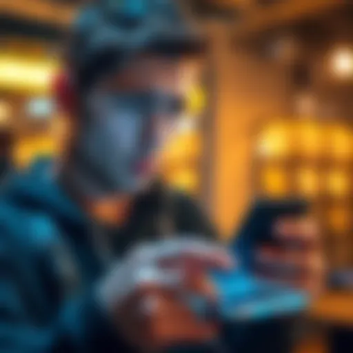 A person looking closely at a hardware wallet, expressing concern about its safety after customs delays.