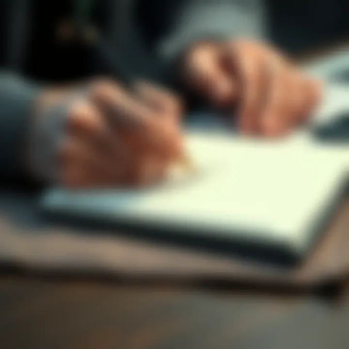 A person carefully writing down their cryptocurrency seed phrase on a notepad using a pen, highlighting the importance of documenting secure access.