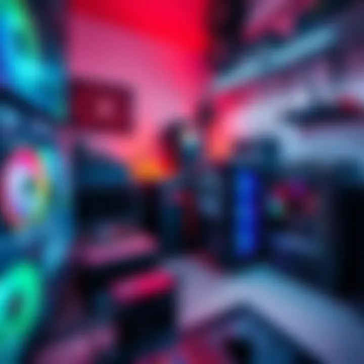 A setup showcasing cryptocurrency mining equipment for XMR farming in a home environment, with computers and cables visible.