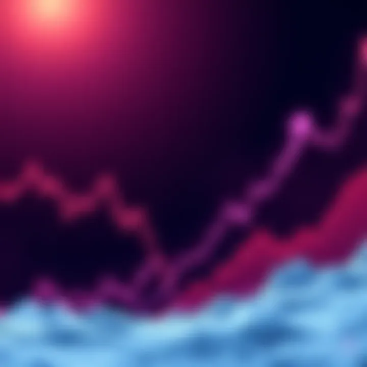 Graph showing predicted trends for XRP price at the end of February 2026 with upward and downward arrows