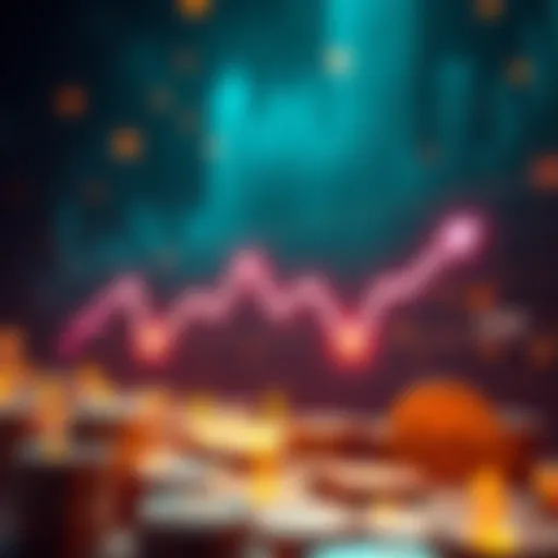 A graph showing the XRP price approaching $1, with arrows pointing down indicating a buying opportunity, surrounded by financial symbols like coins and dollar signs.