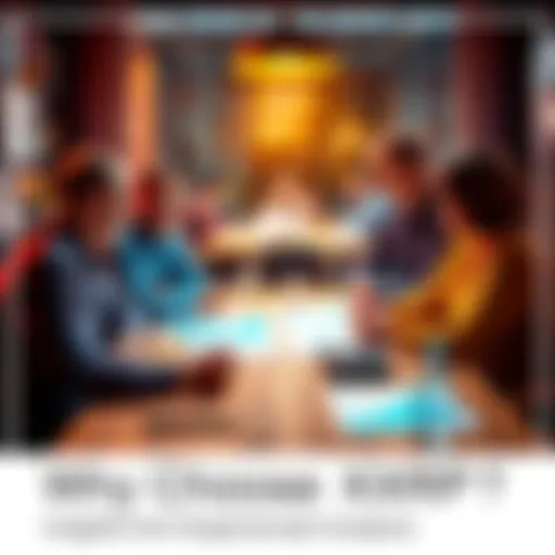 A group of investors discussing the benefits of XRP in a casual meeting setting with charts and graphs on a table