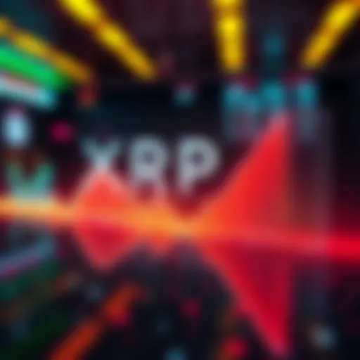 A visual representation of XRP's liquidity issue, showing a graph with declining liquidity levels impacting large transactions.