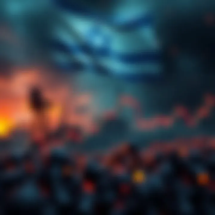 XRP and Oil Price Impact A financial chart showing XRP's fluctuation alongside oil prices, with a background representing the ongoing Israel-US conflict.