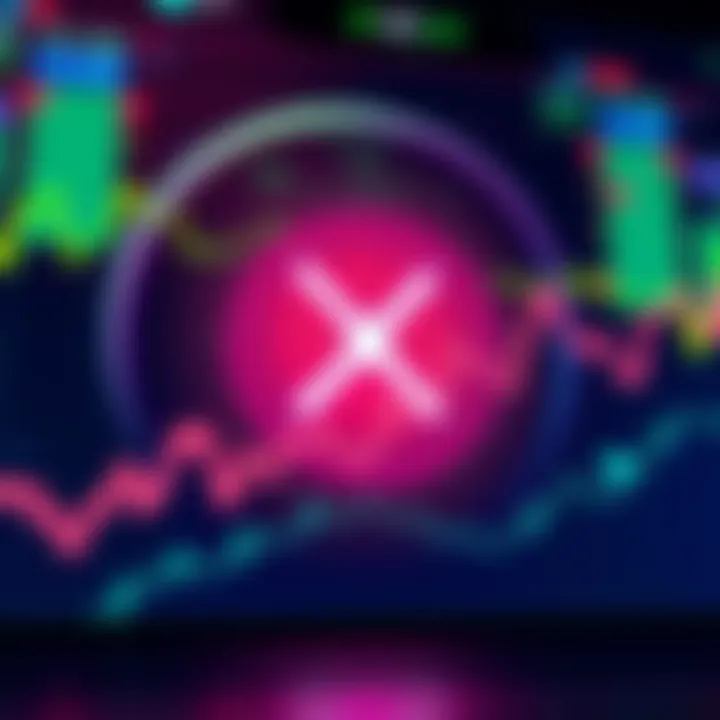 Graph showing upward trend for XRP price with a digital coin symbol in the background