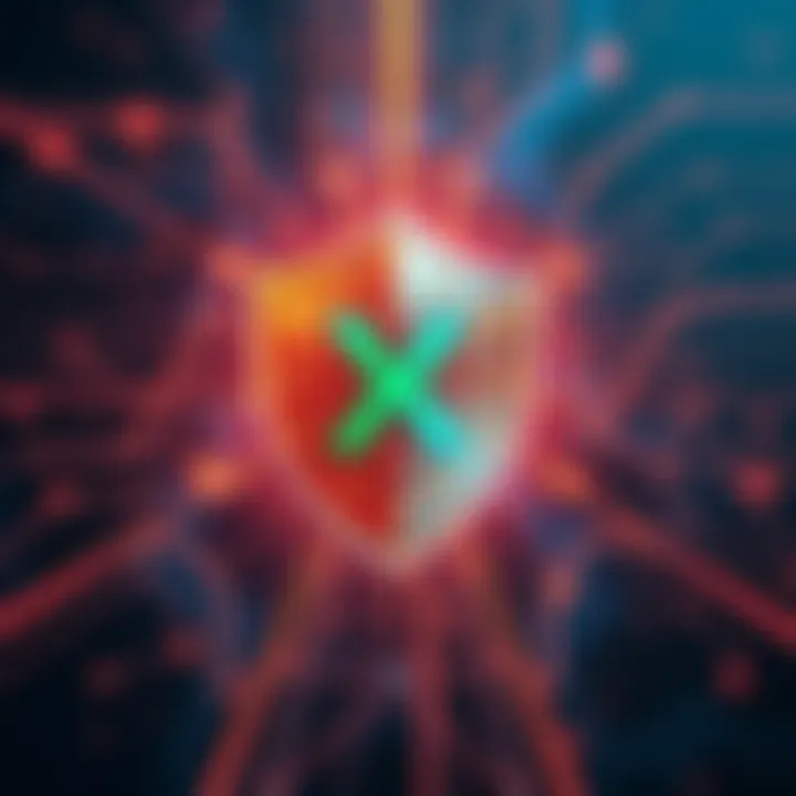 A visual representation of XRP's new quantum-resistant technology, showing a digital shield symbolizing enhanced security against quantum threats.