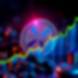 XRP coin with a digital graph showing growth, celebrating its rise to $3.00