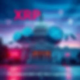A visual representation of XRP tokens symbolically erasing the U.S. national debt, with a backdrop of financial symbols and the U.S. Capitol building.