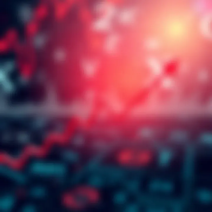 Graphic showing a downward trend line representing skepticism about XRP reaching a high value, with mathematical symbols in the background.