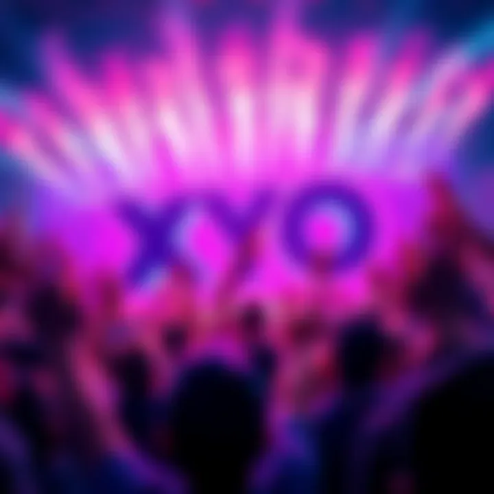 Energetic scene showing the XYO logo surrounded by cheering people celebrating the rise of XYO