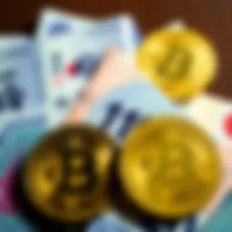 A close-up of Japanese yen notes alongside Bitcoin coins, illustrating the impact of Japan's currency intervention on Bitcoin traders.