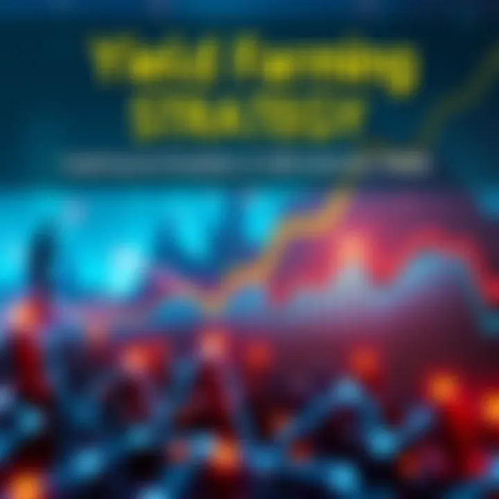 Abstract representation of cryptocurrency growth and risk, featuring charts and digital assets