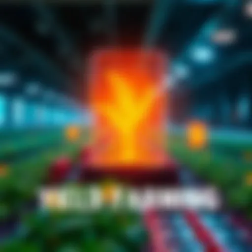 Visual representation of yield farming with digital assets and growth icons