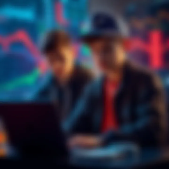 Young Investor Exploring Crypto and Stocks An 18-year-old examining charts and graphs on a laptop, showing interest in Bitcoin and Ethereum investments.