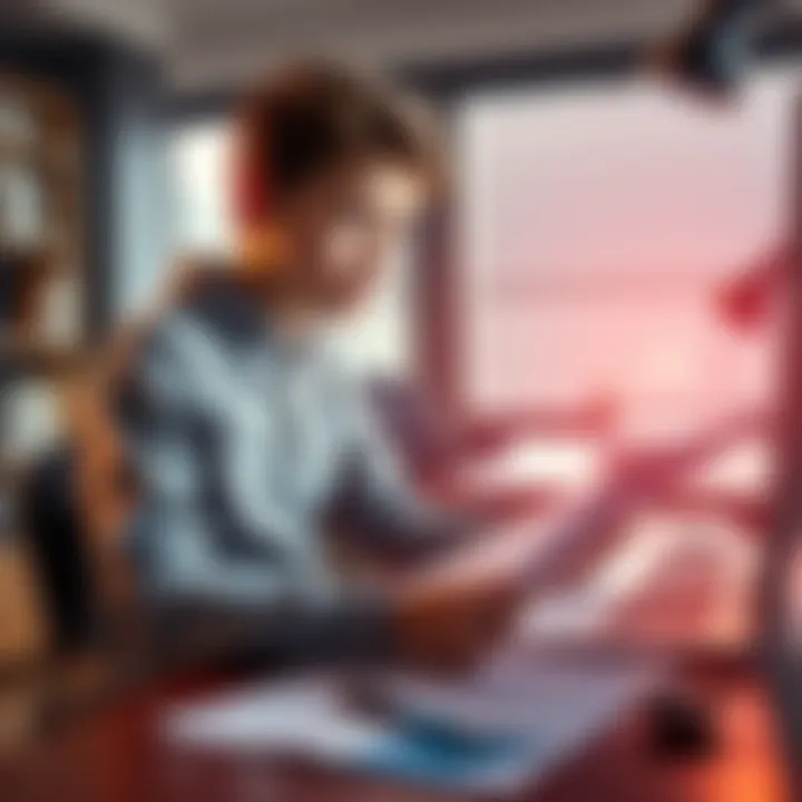 Young Student Investing in Bitcoin A 14-year-old student examines a Bitcoin chart while planning his investments at a desk.