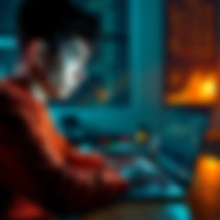 A 22-year-old person looking at a laptop screen showing Bitcoin graphs and statistics, contemplating their investments.