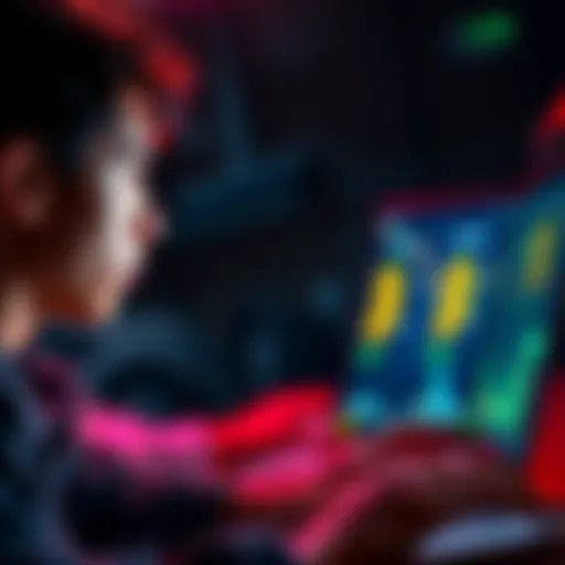 A young person looking at a laptop screen displaying Bitcoin prices and options for investment, weighing choices between Coinbase and a phantom wallet.