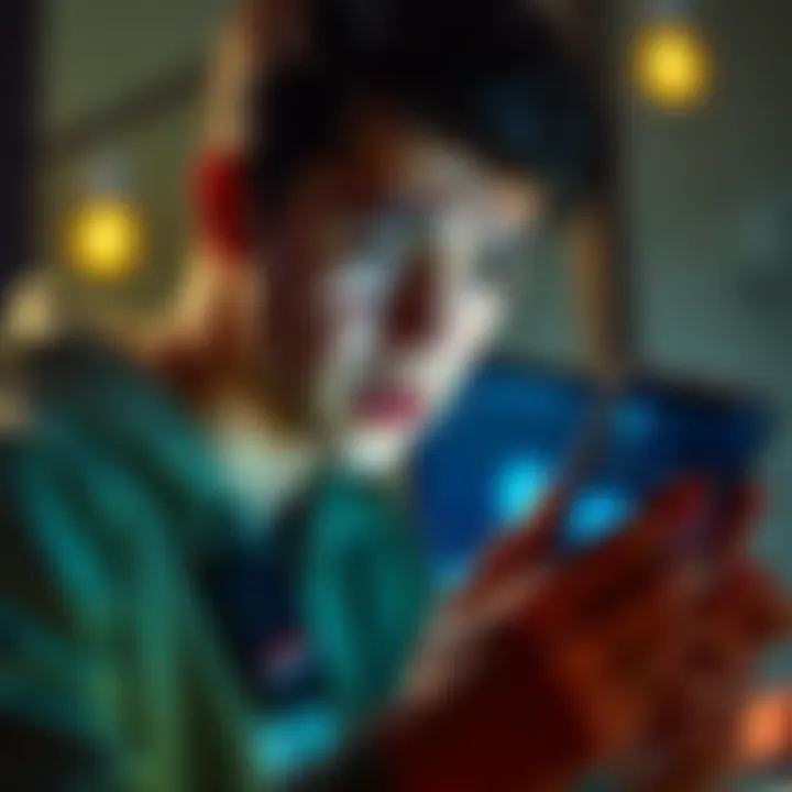 A young crypto enthusiast looks at his smartphone, exploring mobile wallet options like Trust Wallet and IronWallet, with a frustrated expression while MetaMask is open on the screen.