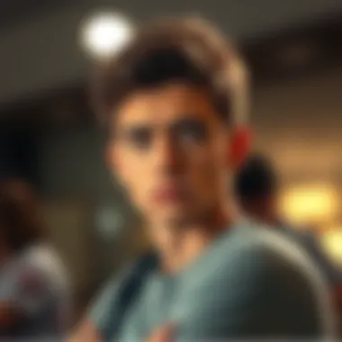 A 20-year-old looking thoughtfully with a concerned expression, contemplating their romantic future.
