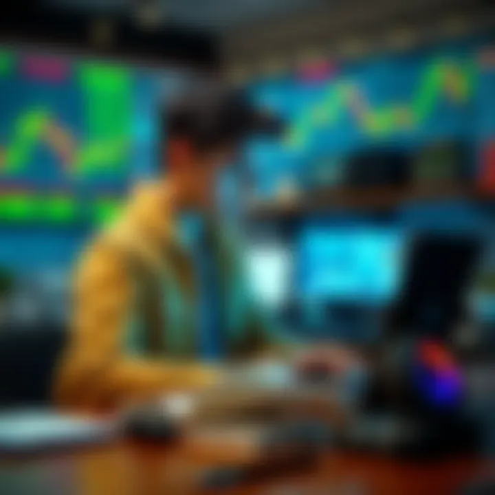 Young trader studying trading strategies A 17-year-old sitting at a desk with a laptop, taking notes on trading strategies and resources.