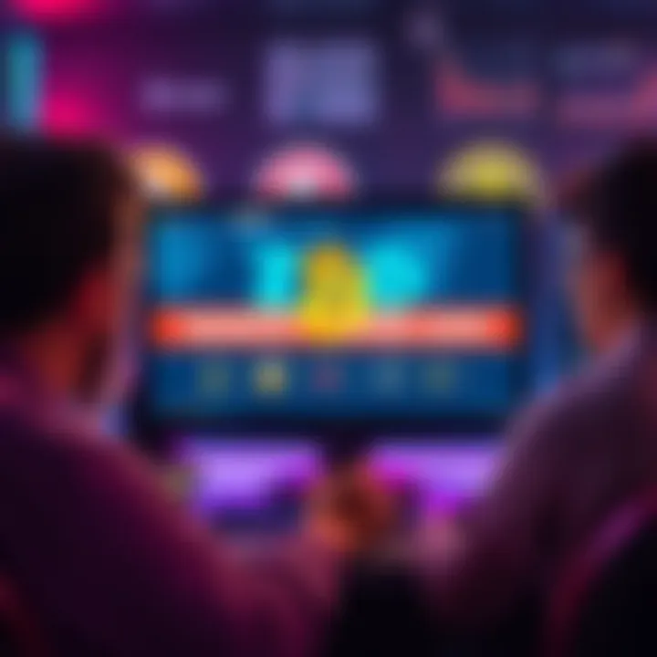 ZBD Bitcoin Games Ad Frustrated users looking at a computer screen showing ZBD bitcoin games ads with no credits