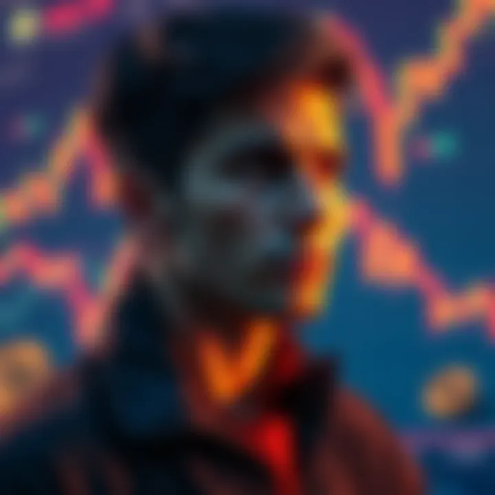 A person contemplating whether to buy Zcash or wait, with charts and coins in the background